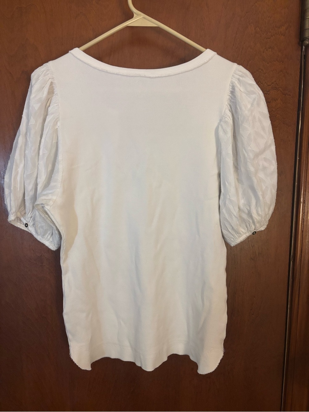 Anthropologie Pilcro Ivory Puff Sleeve Top Size M - Picture 7 of 7